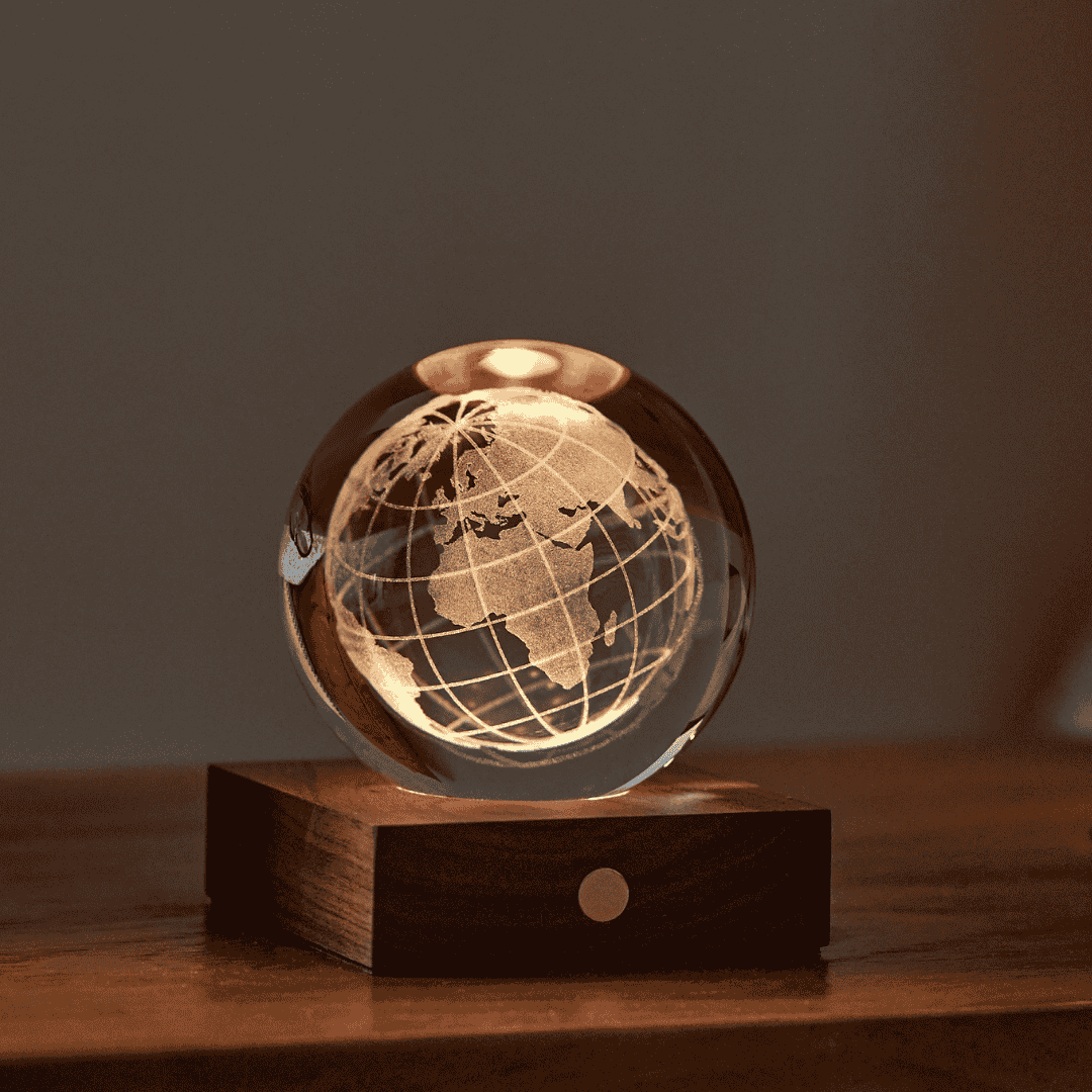 Amber Crystal Light - World Globe