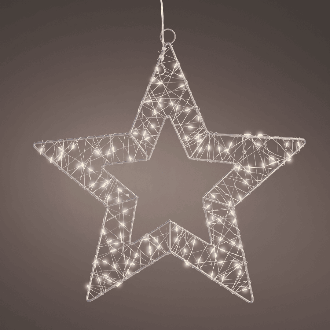 Battery Micro LED Star Silver Warm White 38cm