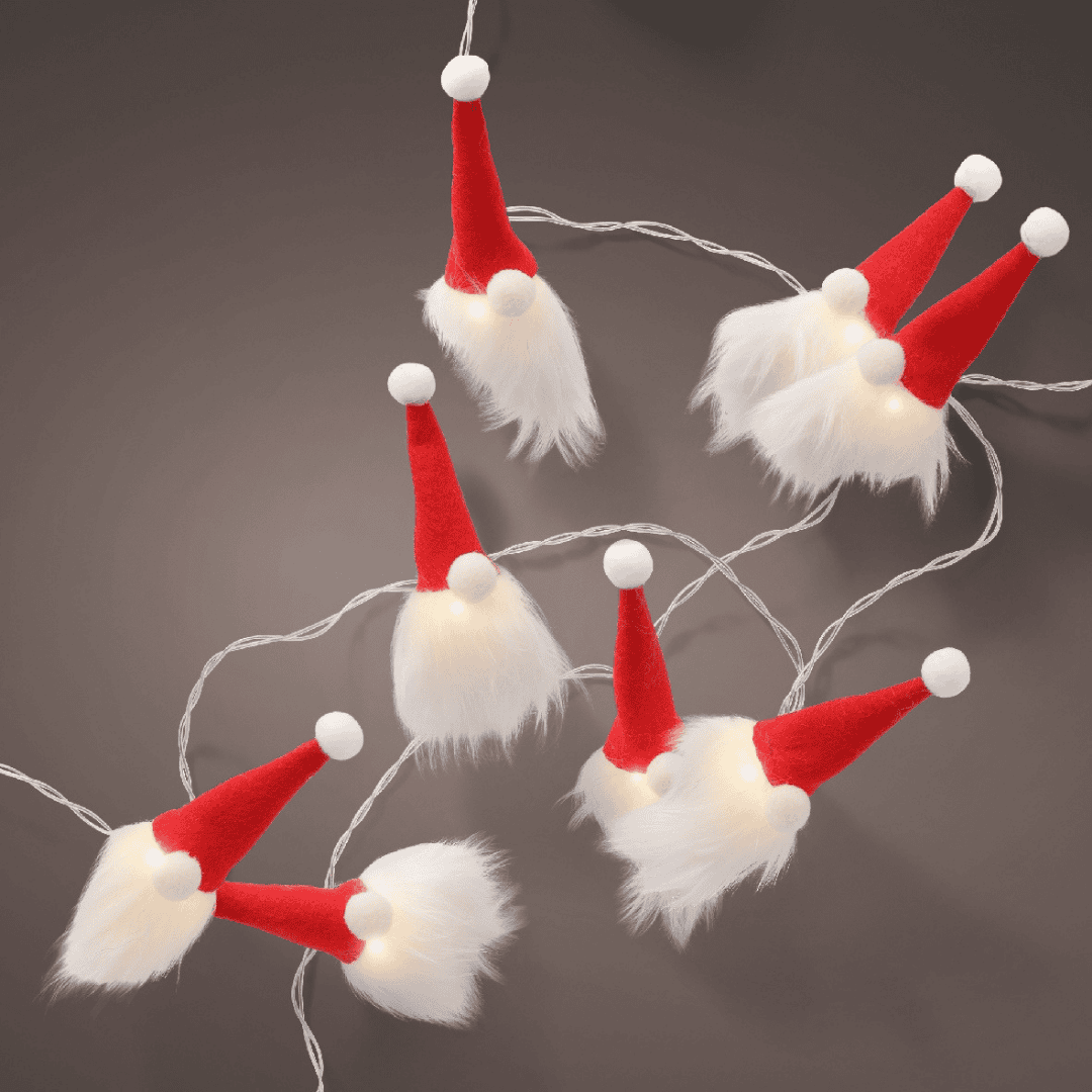 Battery Santa String Lights - Warm White