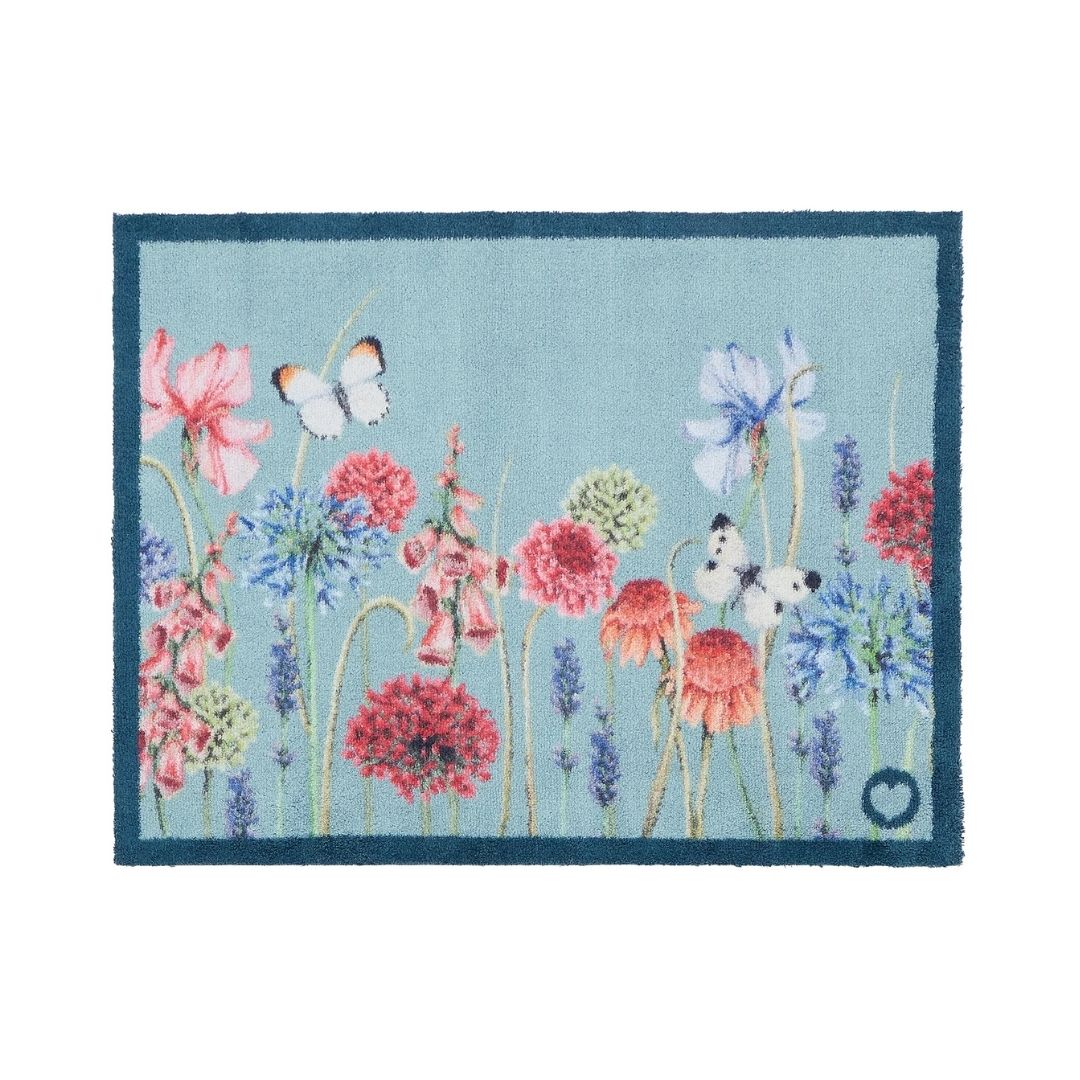 Hug Rug Doormat Butterfly Garden Blue