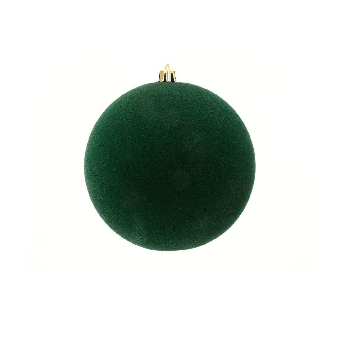 Christmas Bauble Flock Green 8cm