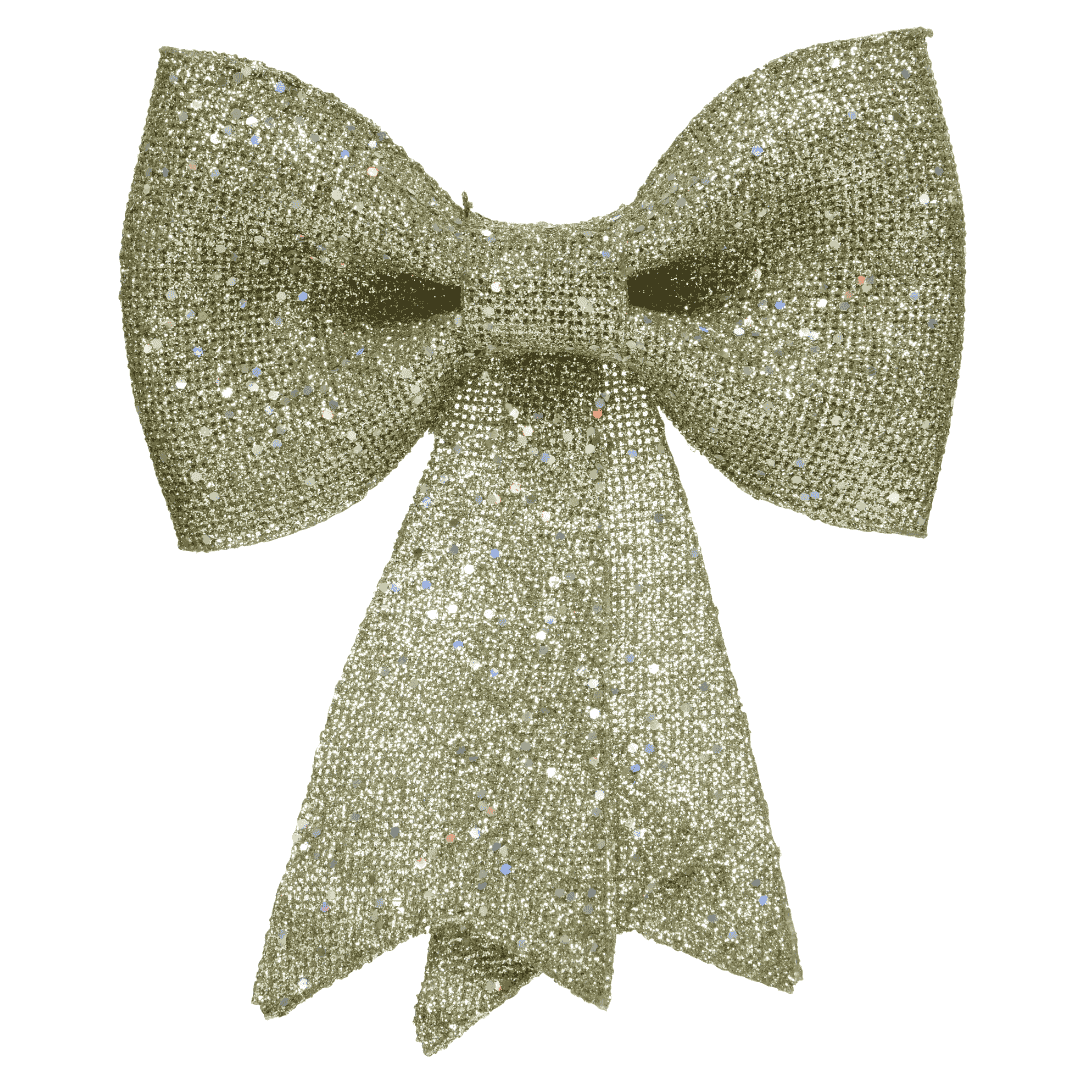 Christmas Bow - Gold With Sequins