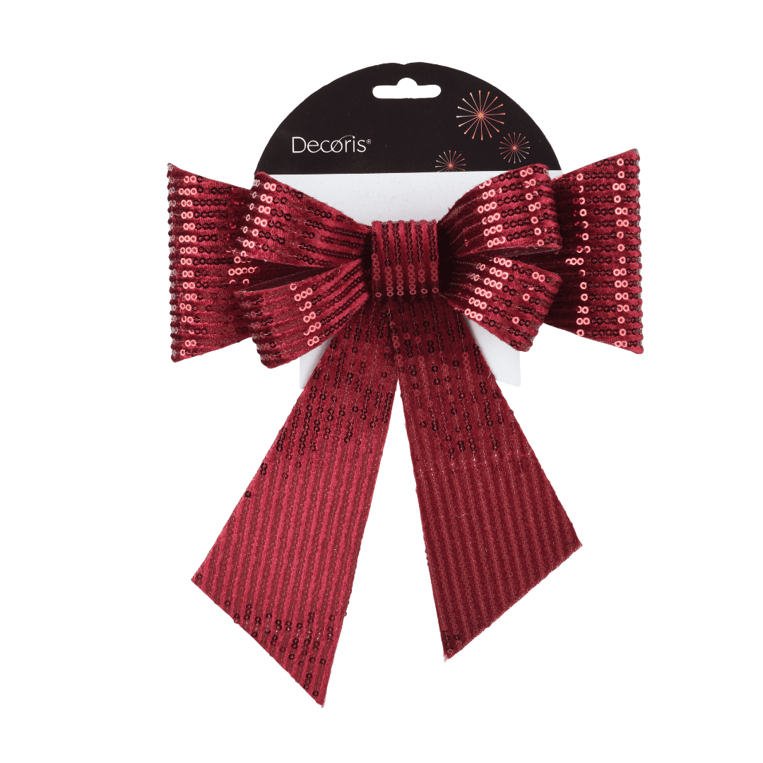 Christmas Bow - Red With Sequins