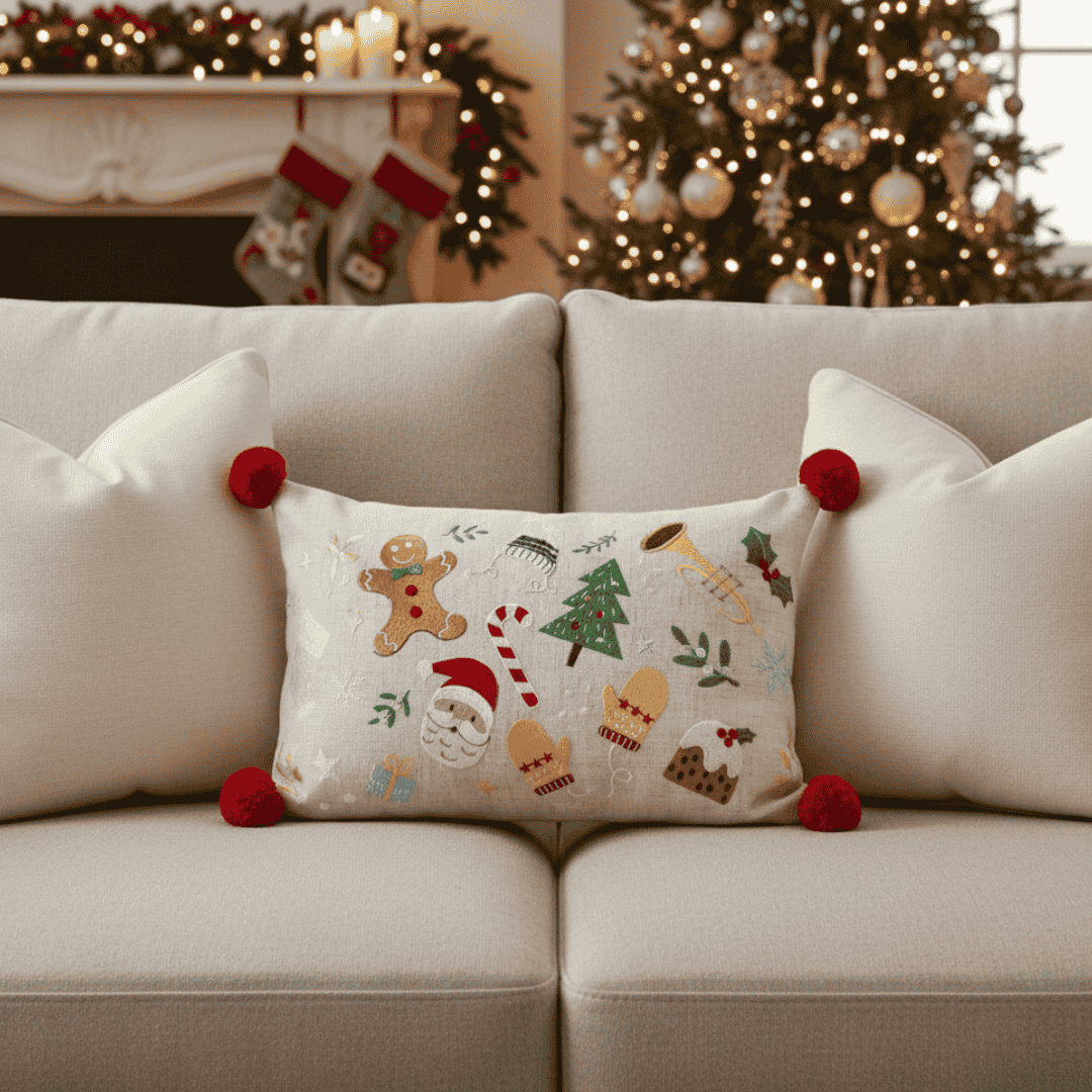 Christmas Cushion 'Santa's Grotto'