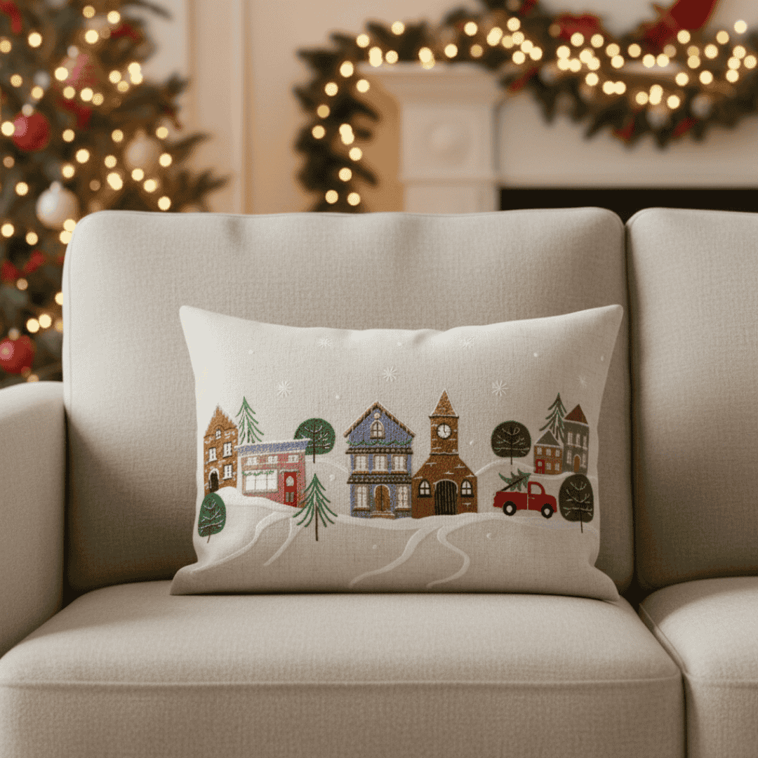 Christmas Cushion 'Winter Village'