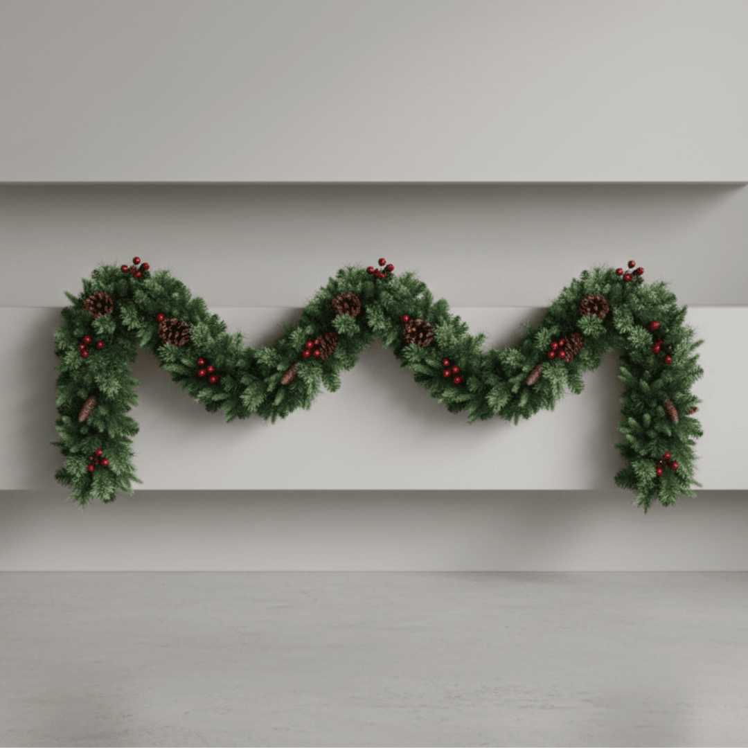 Christmas Garland Rutland Pine 9ft with Berries