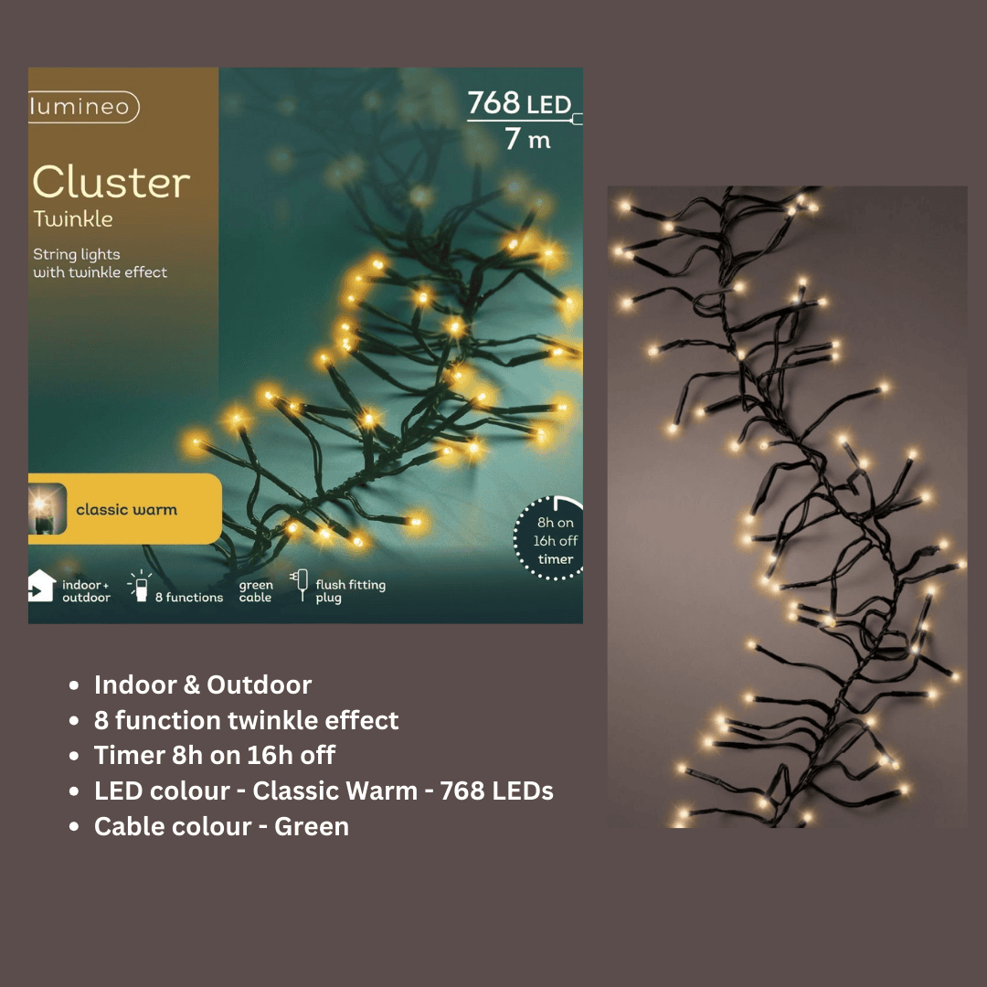 Christmas LED Cluster Lights Classic Warm 768 LED