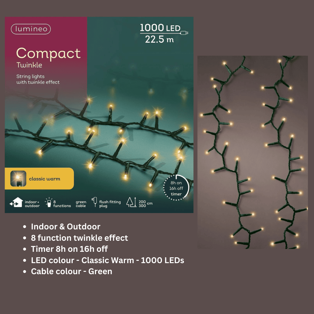 Christmas Lights 1000 LED - Compact, Classic Warm - Ideal for 6ft Tree