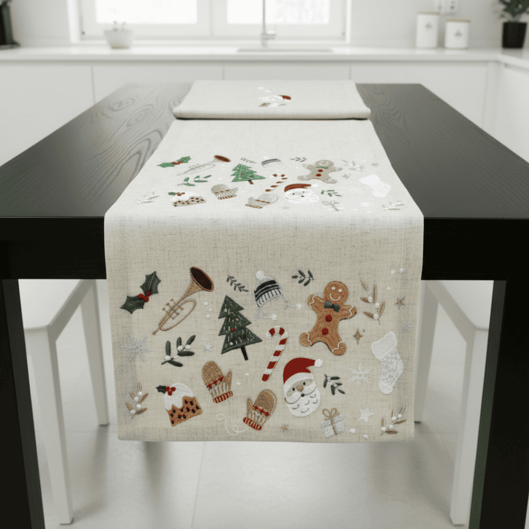 Christmas Table Runner 'Santa's Grotto'