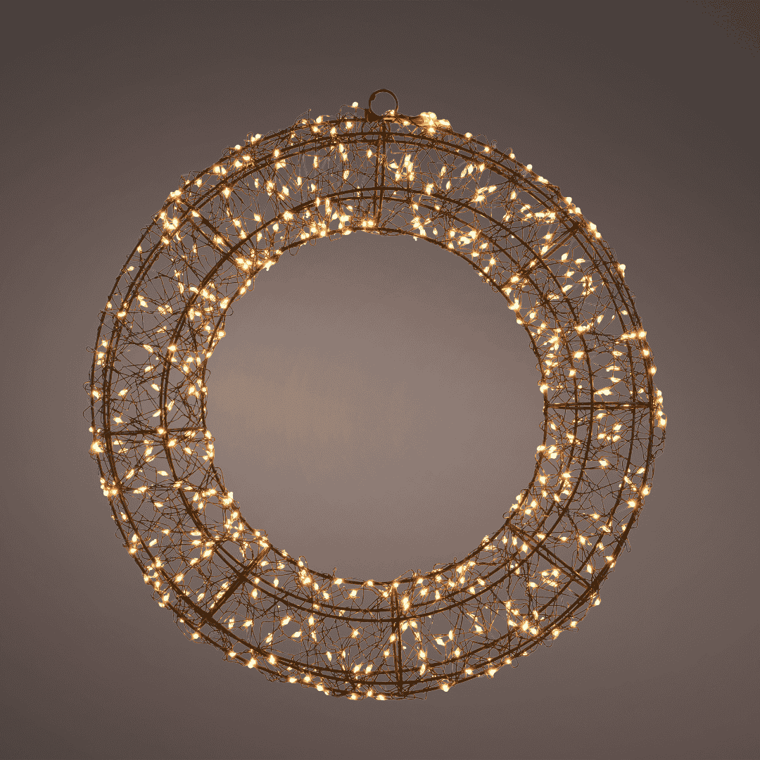Christmas Wreath Micro LED Black, Classic Warm - 58cm