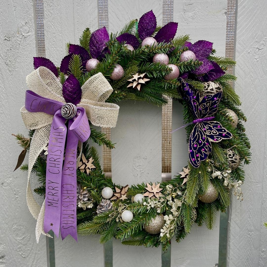 Christmas Wreath Purple Elegance