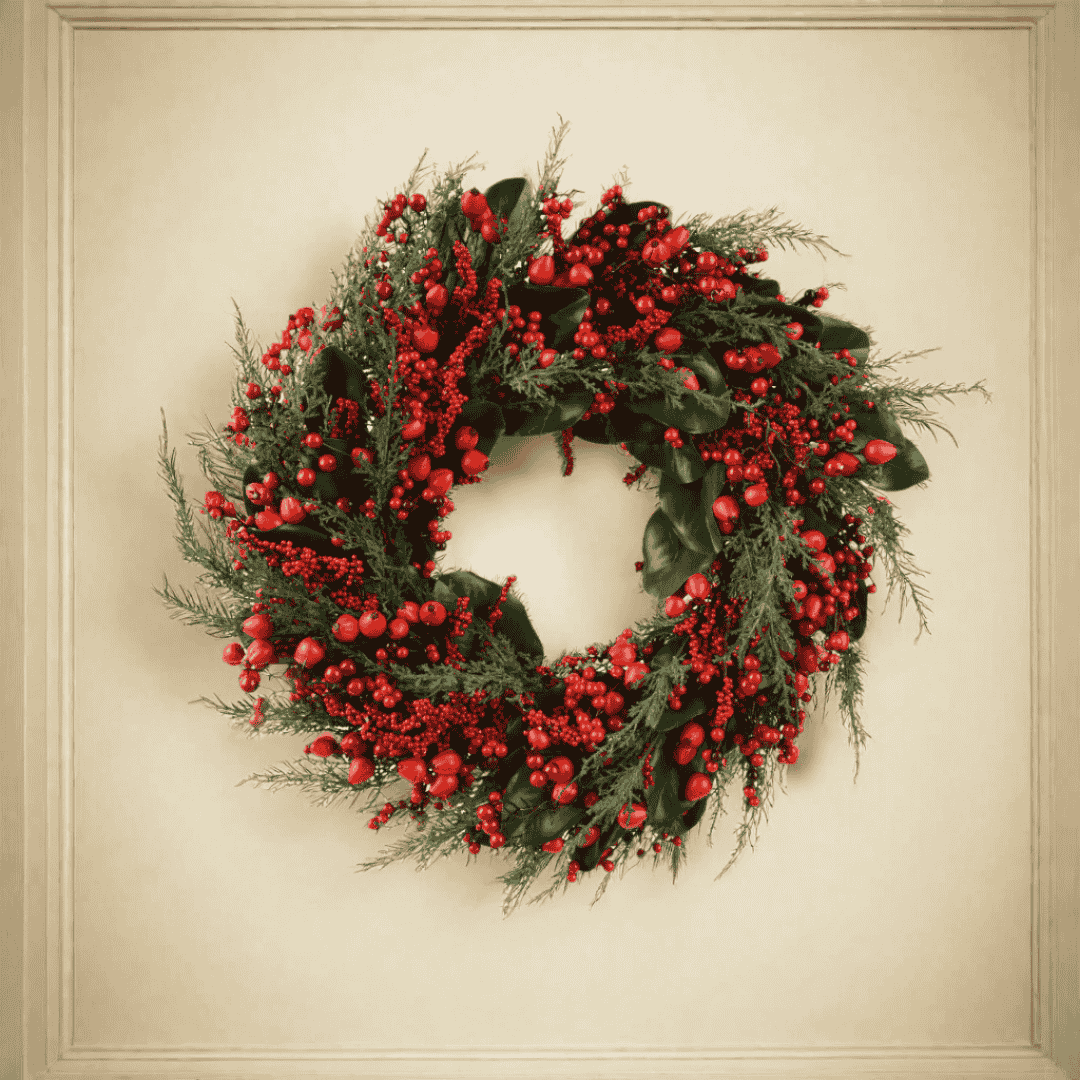 Christmas Wreath Red Berries 60cm