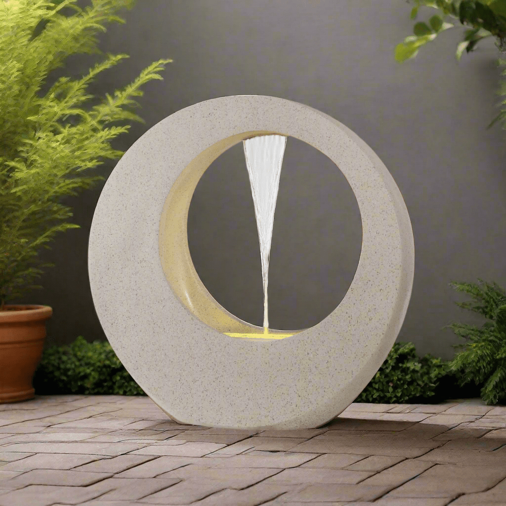 Circular Water Feature White - Small