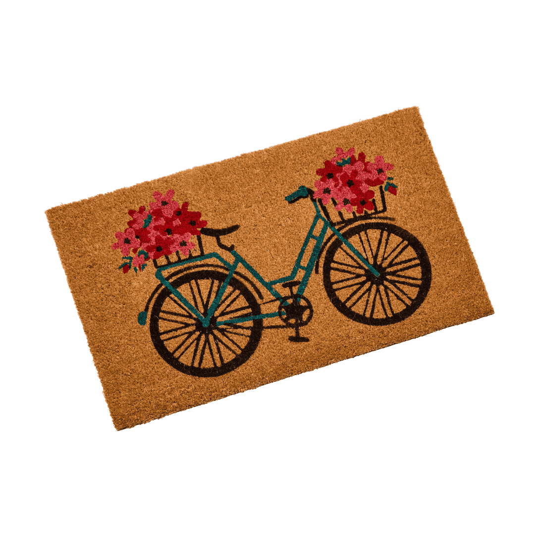 Coir Door Mat Flower Power 45 x 75cm