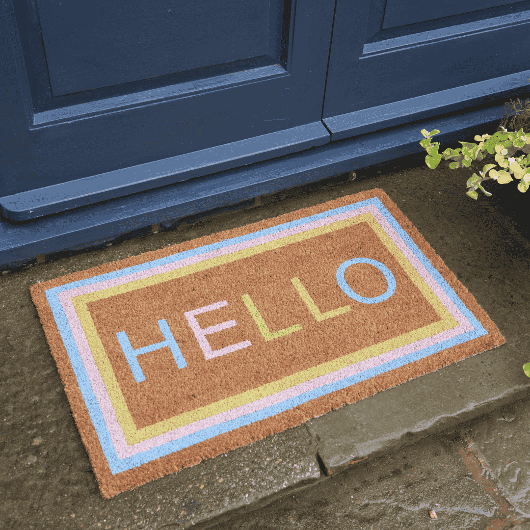 Coir Door Mat Hello 45 x 75cm