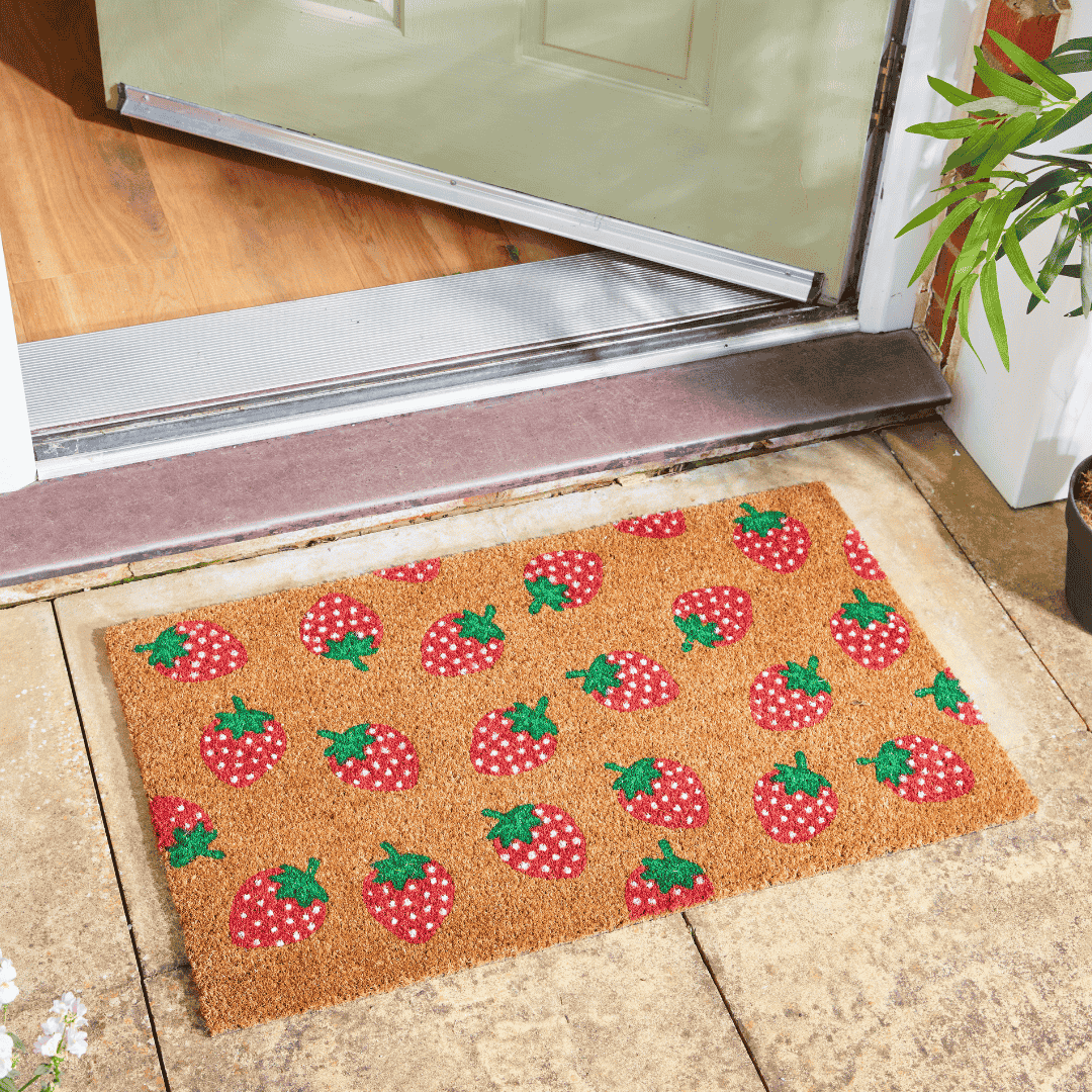 Coir Door Mat Strawberries 45 x 75cm