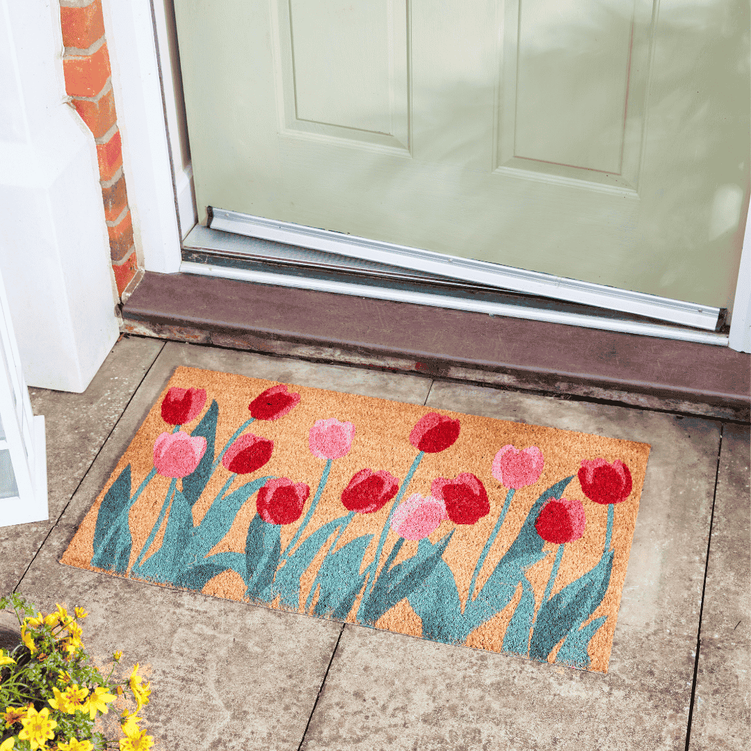 Coir Door Mat Tulips 45 x 75cm