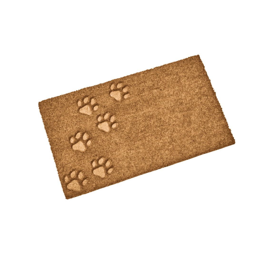 Coir Outdoor Door Mat Paw Prints 45 x 75cm