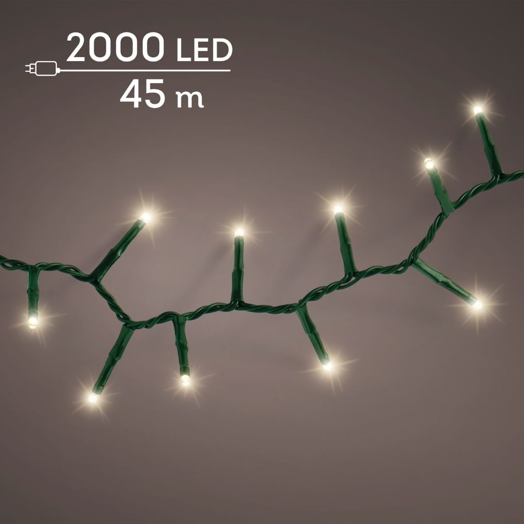 Christmas Lights 2000 LED - Compact, Warm White - Ideal for 8ft Tree