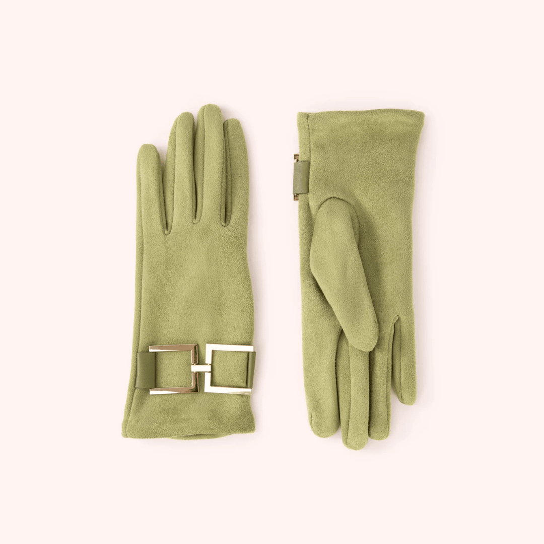 Dana Faux Suede Gloves - Sage