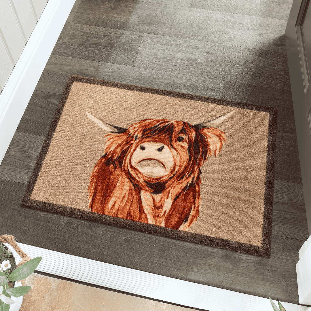 Door Mat Highland Cow