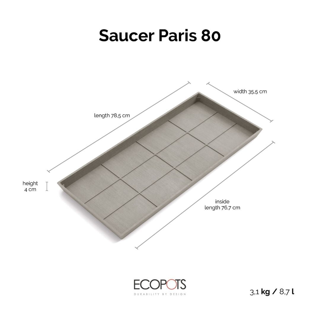Ecopots Saucer Paris 80 Taupe