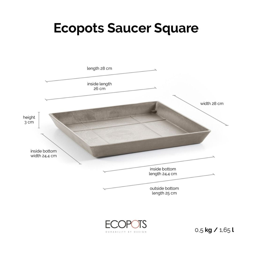 Ecopots Saucer Square Taupe