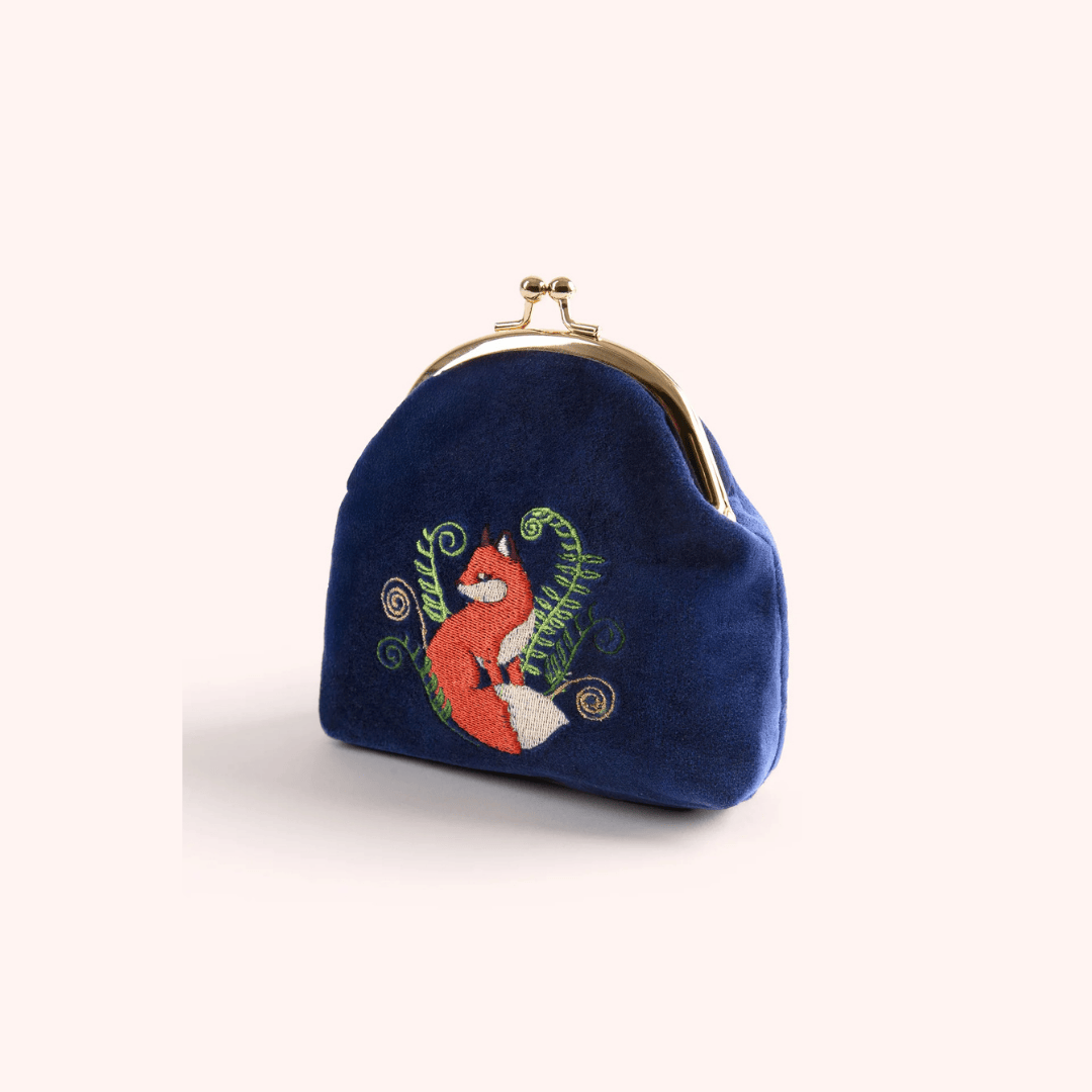 Elegant Fox Velvet Coin Purse