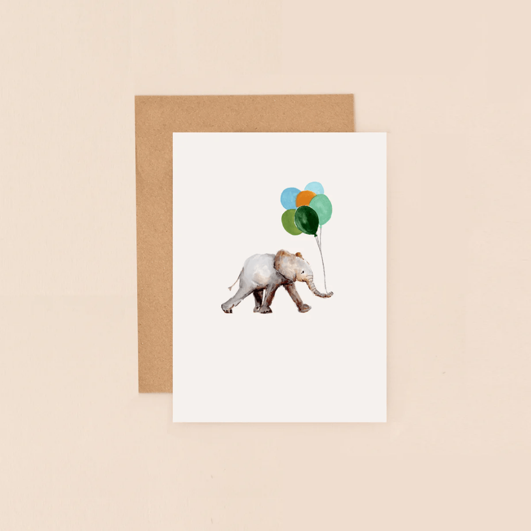 Elephant & Balloons Mini Card