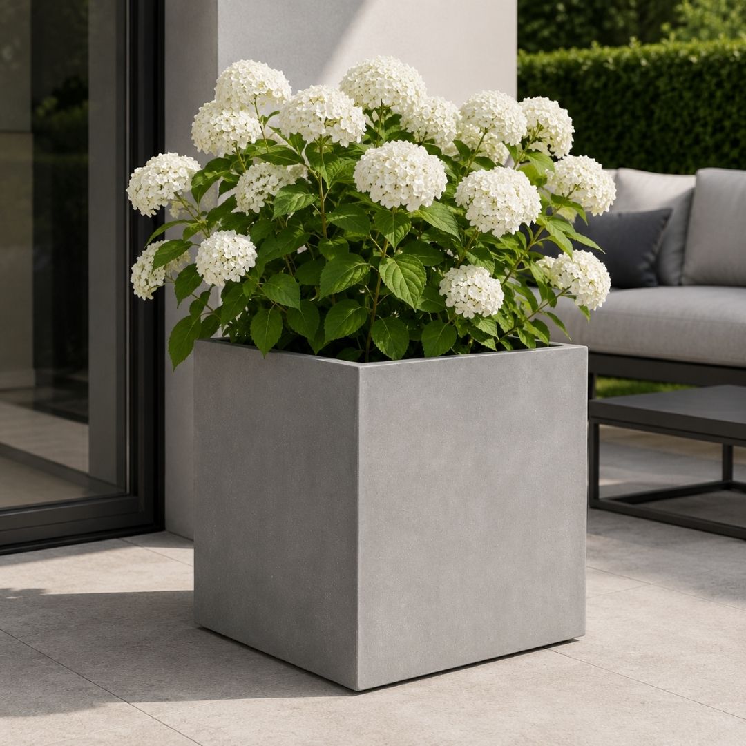 Eschbach Cube Planter - Concrete Grey