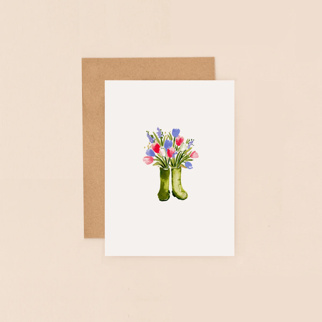 Flower Wellies Mini Card