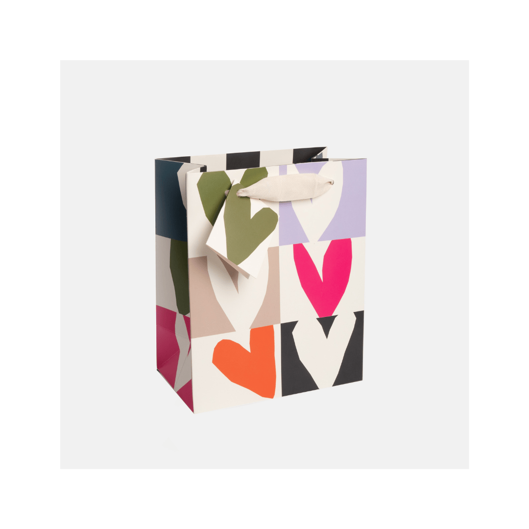 Gift Bag Multi Checkmate Heart - Medium