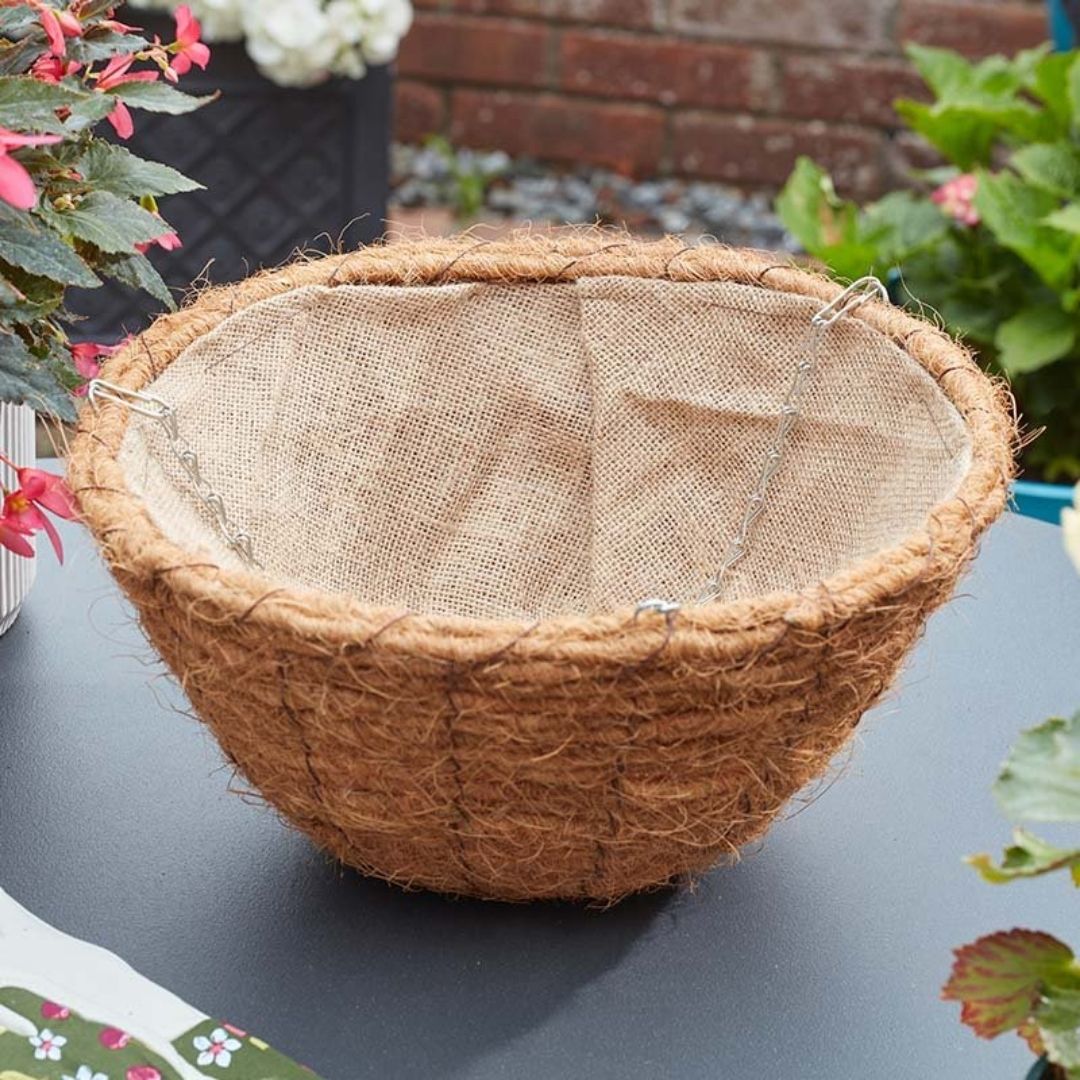 Hanging Basket - Jute - EcoCoir 14"