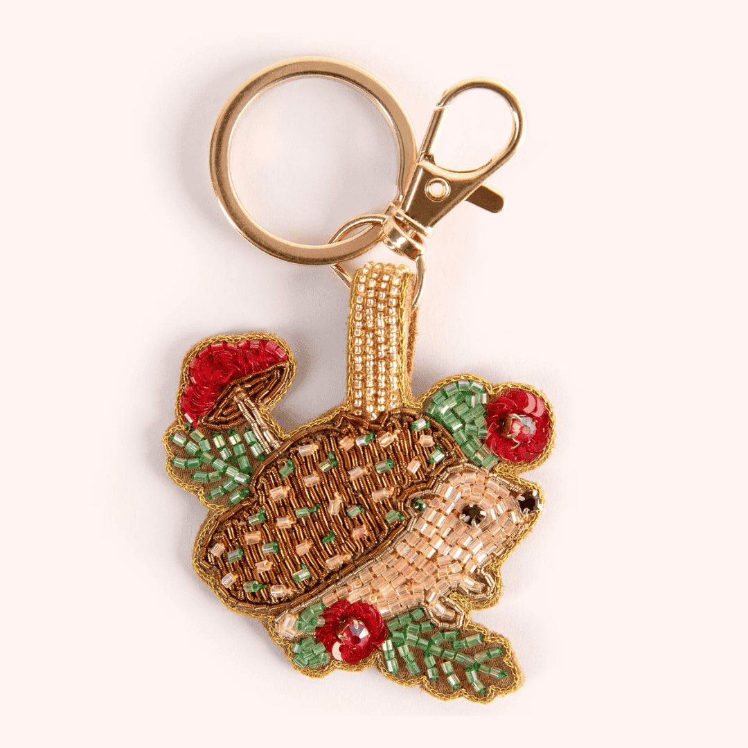 Hedgehog Beaded Keyring