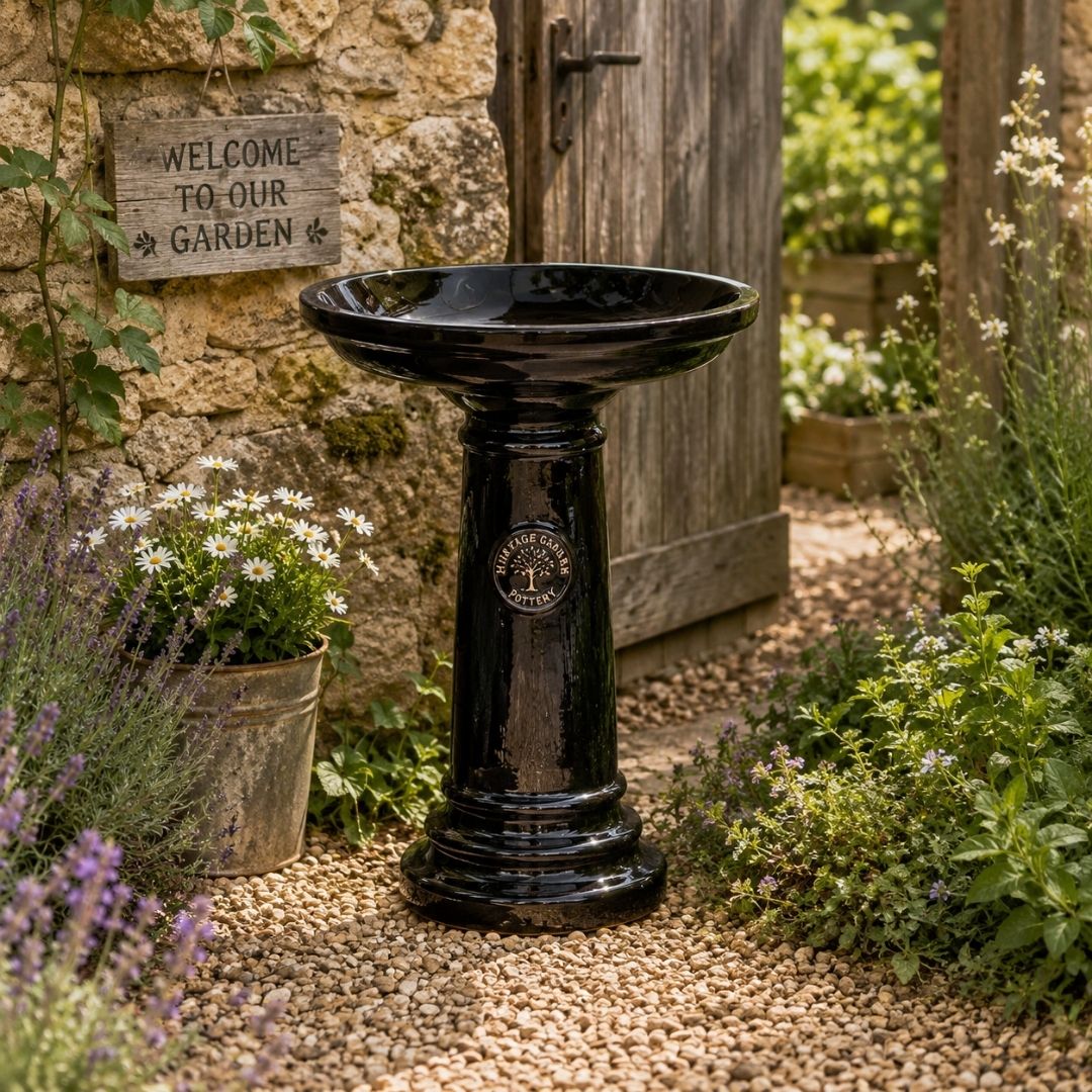 Heritage Bird Bath Black