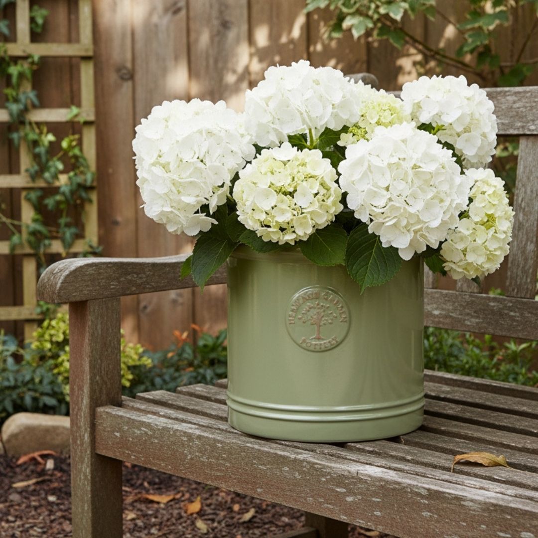 Heritage Cylinder Pot Green