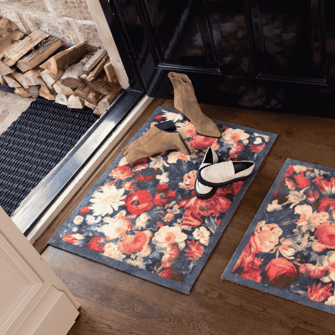 Hug Rug Doormat Dark Florals