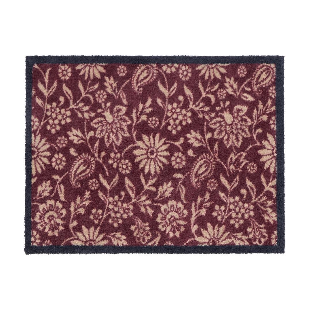 Hug Rug Doormat Paisley Floral Burgundy