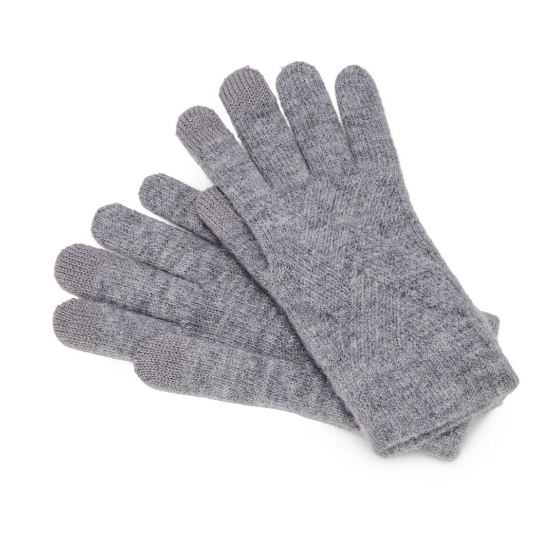 Gloves Knitted Weave Grey