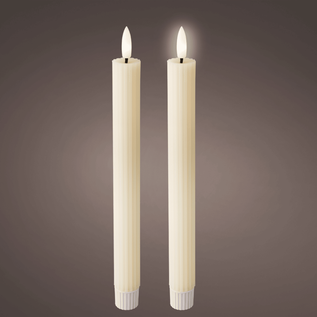 LED Dinner Candles Cream - 2 Pack