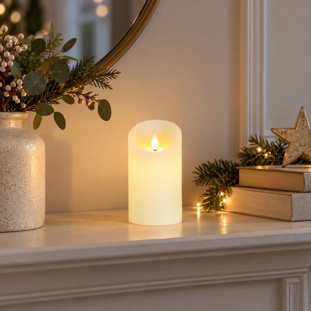 LED Wax Candle White - 13.5cm