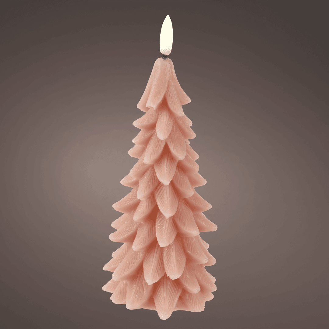 LED Wax Christmas Tree Candle - Pink