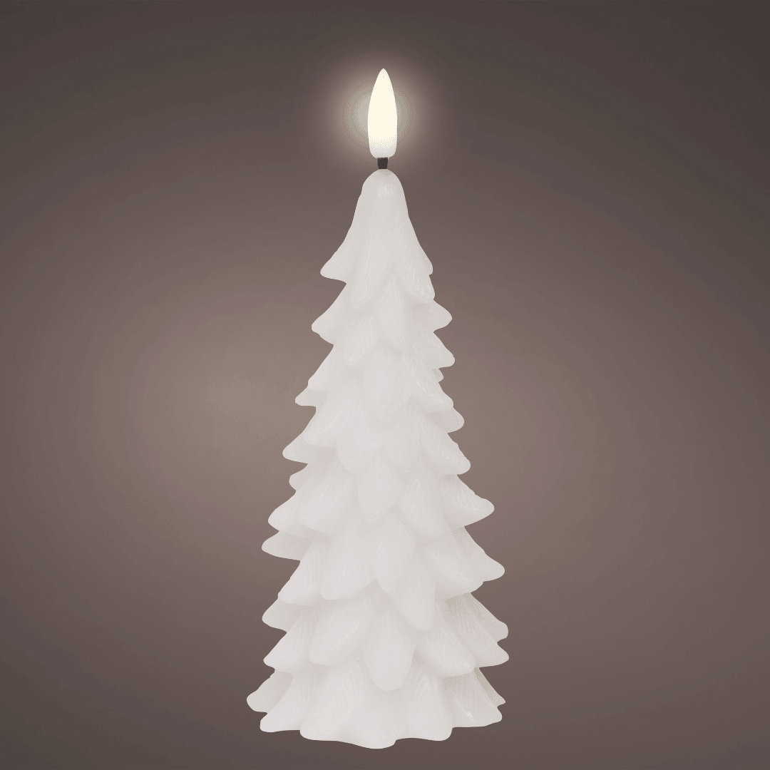 LED Wax Christmas Tree Candle - White