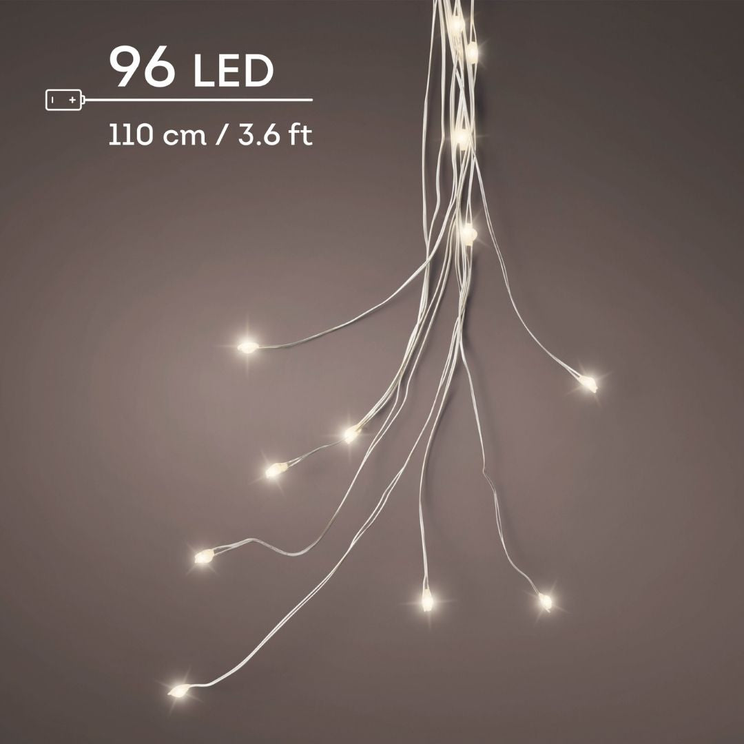 Battery Micro LED Bunch String Lights 96 LED - Warm White