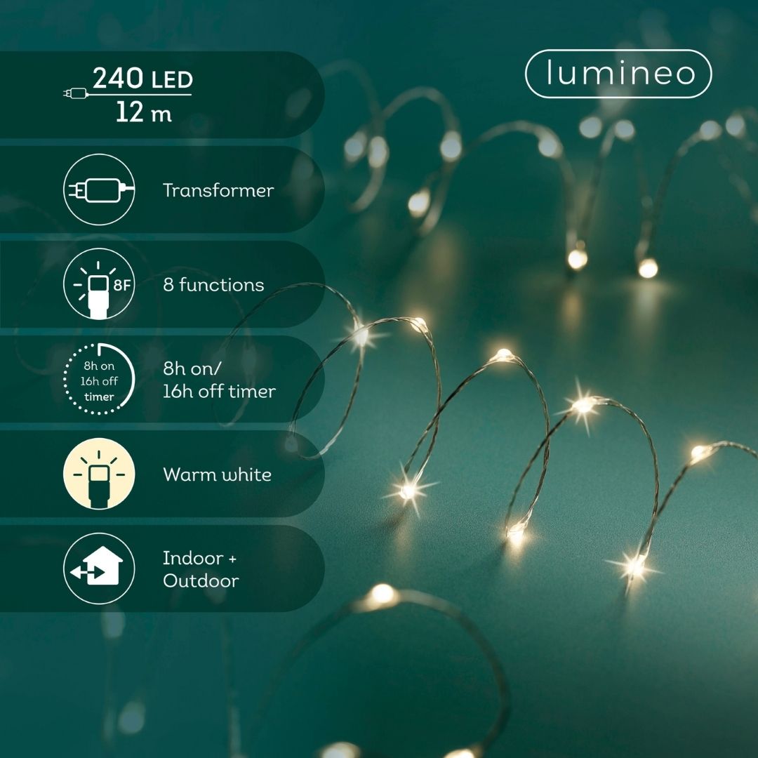 Micro LED String Lights Warm White 240 LED