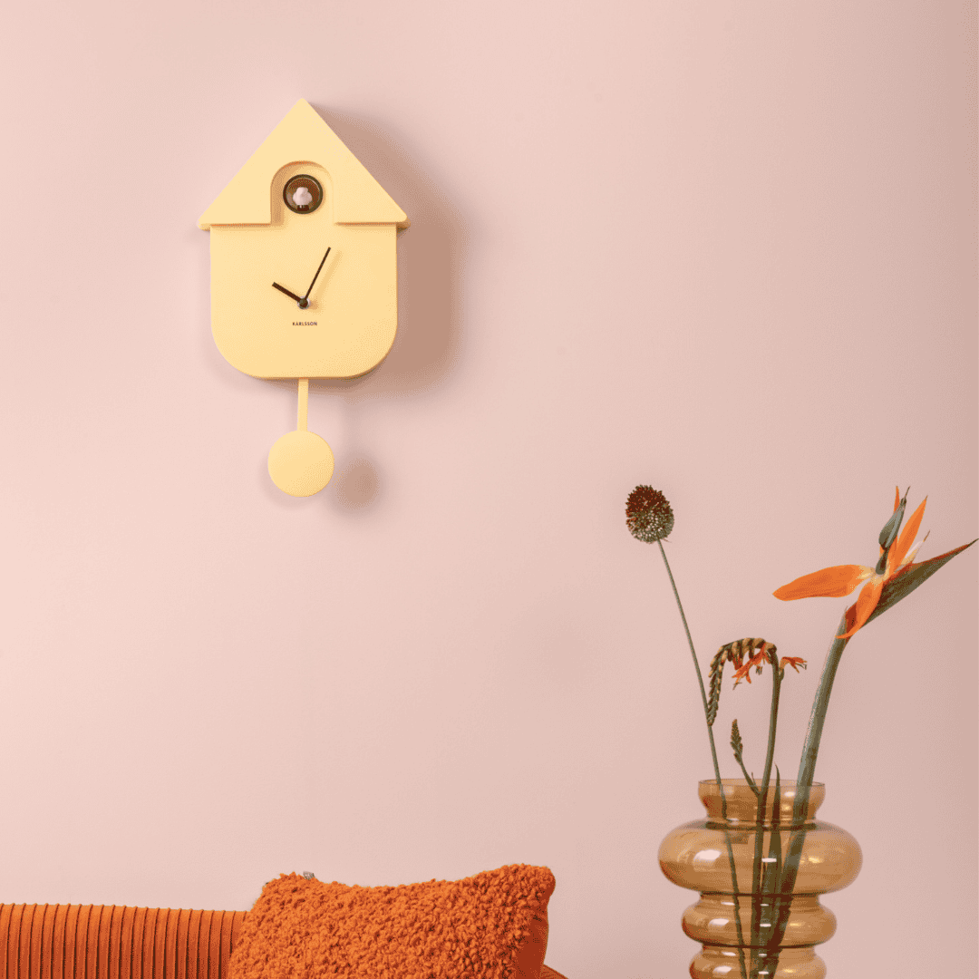 Modern Cuckoo Wall Clock Yellow