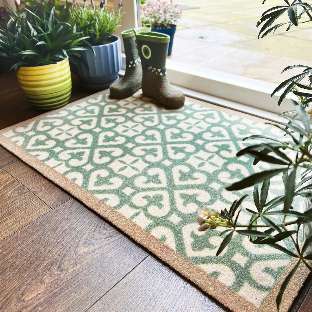 Door Mat Harlequin Green