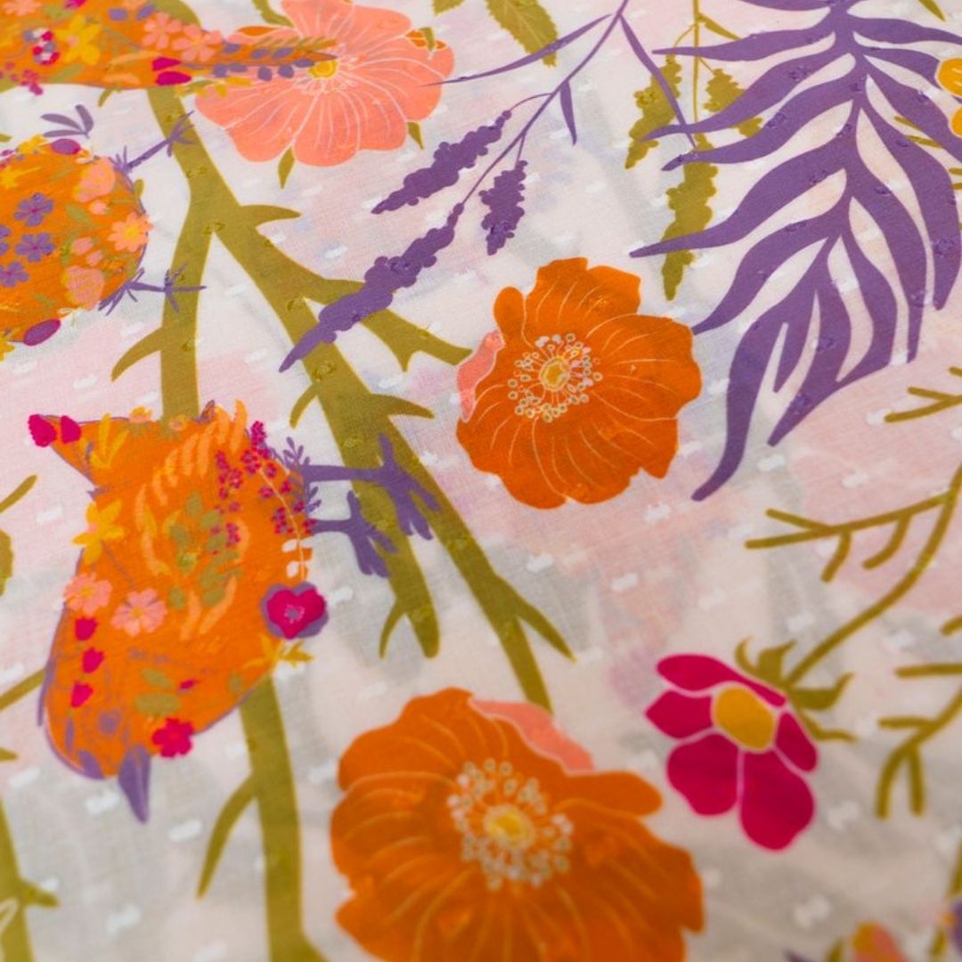 Cotton Scarf Birds In Bloom