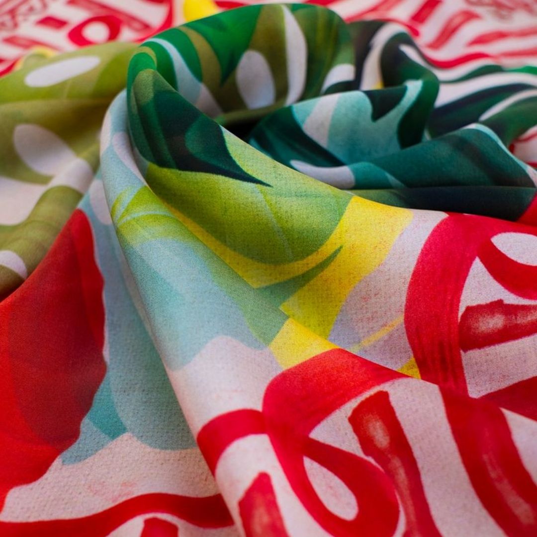 Silk Square Scarf - Exotic Leaves