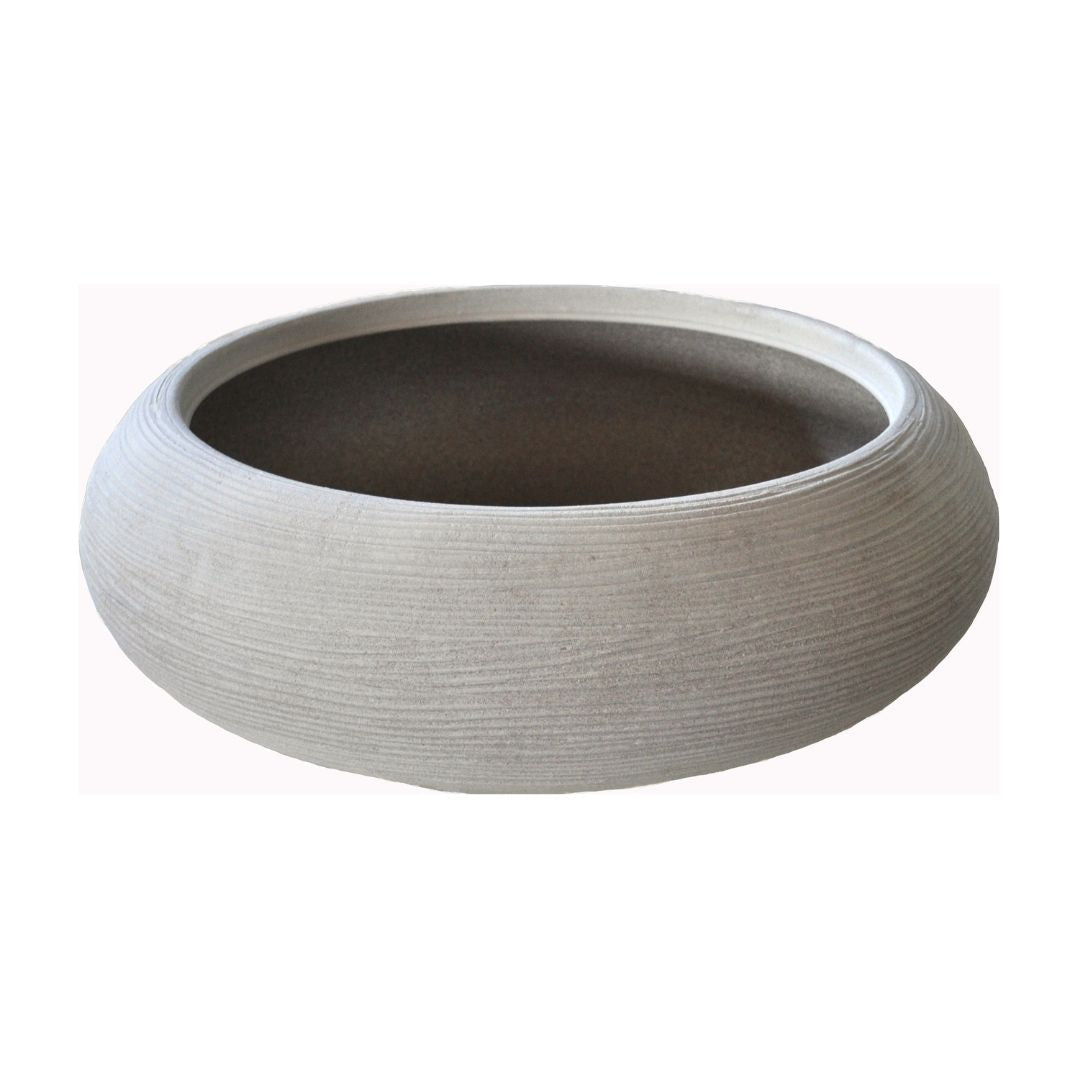 Shabby Low Bowl Planter Corda - Off White